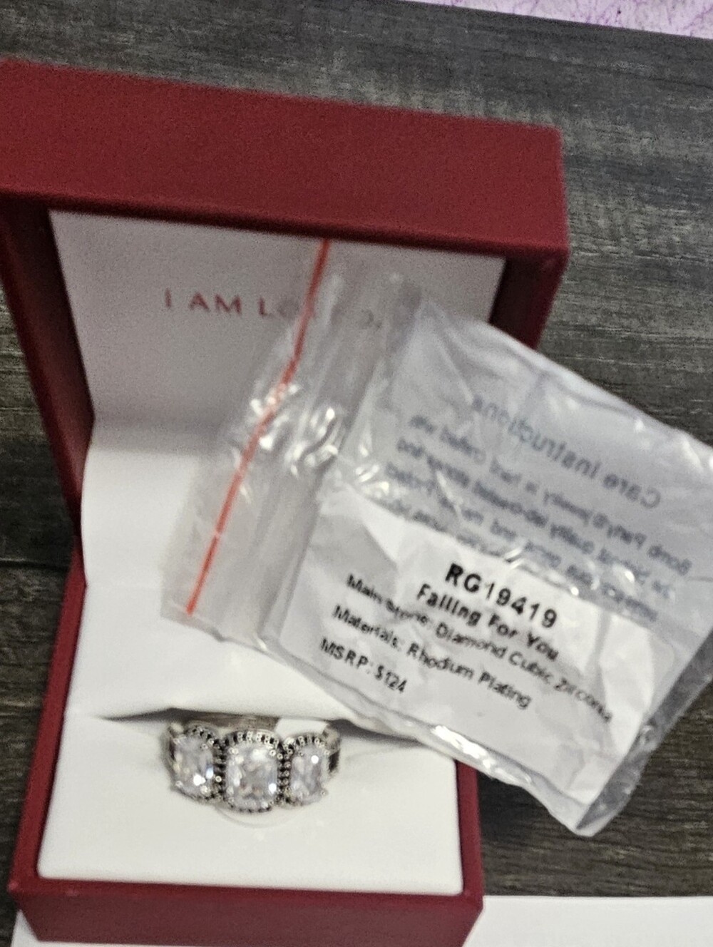 Bomb Party Silver Triple Stone Cubic Zirconia Ring - Falling For You